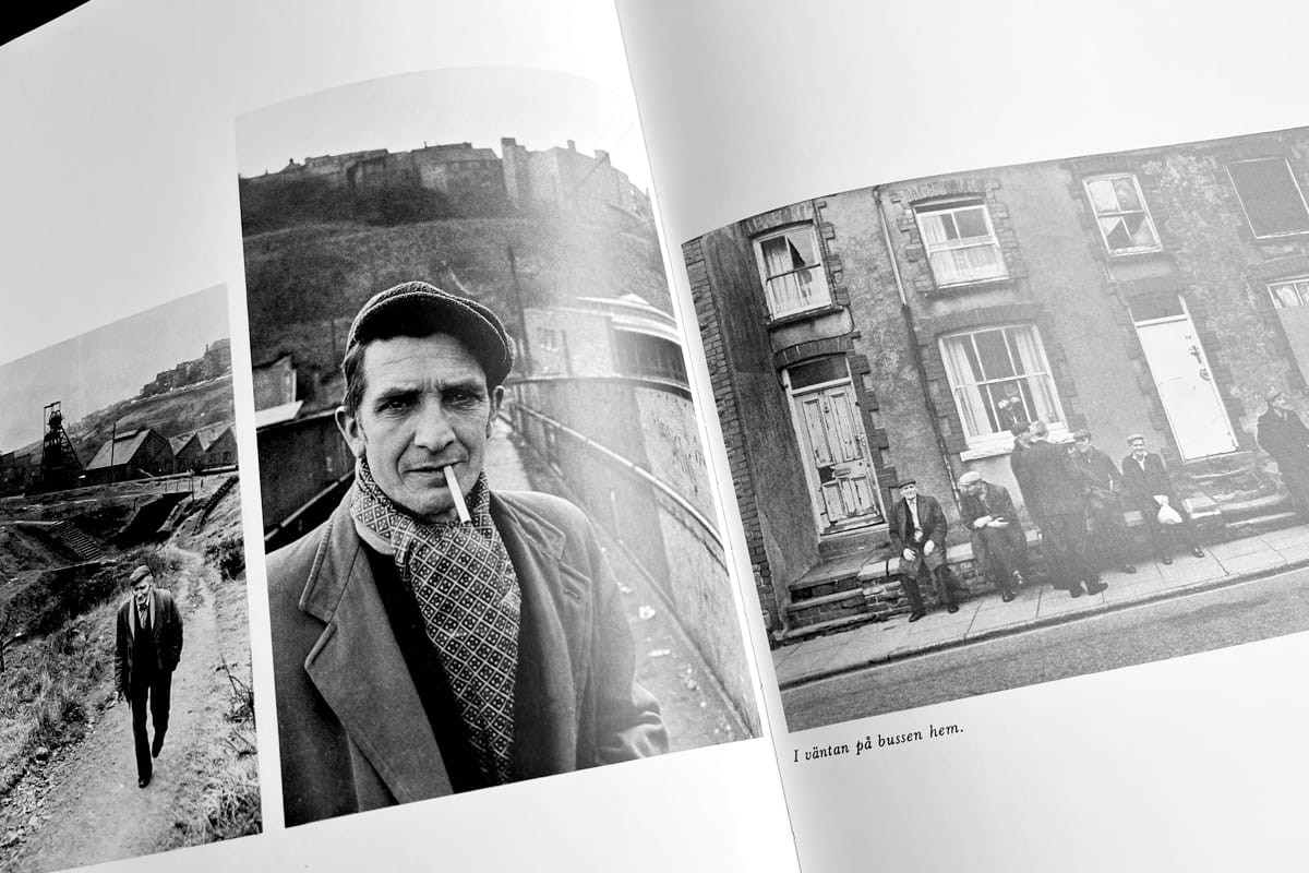 A spread from the 1977 photobook 'Gruvarbetare i Wales' (Miners in Wales) by Swedish photographer Kjell-Åke Andersson of his time spent documenting the mining community of Bargoed