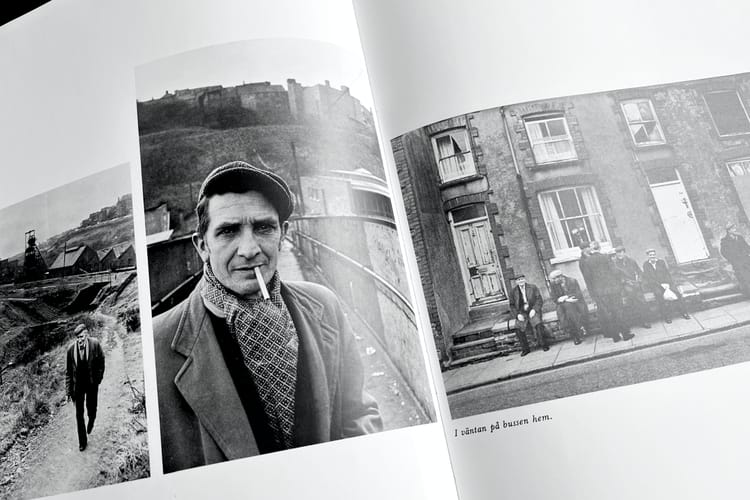A spread from the 1977 photobook 'Gruvarbetare i Wales' (Miners in Wales) by Swedish photographer Kjell-Åke Andersson of his time spent documenting the mining community of Bargoed