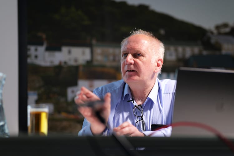 Image of Photographer Ken Grant as guest speaker at The Martin Parr Foundation. © Brian Carroll