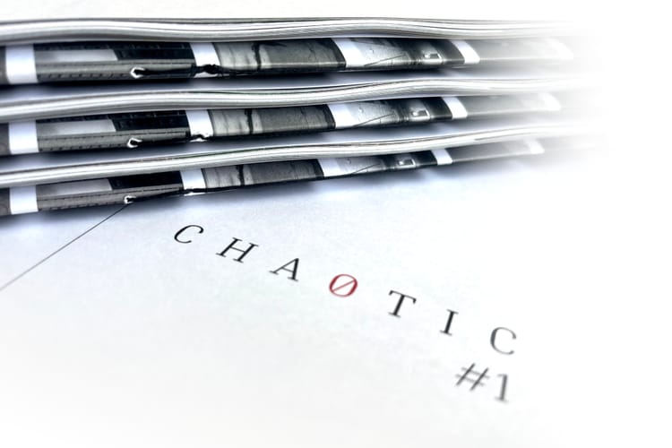 Image of several copies of Offline Journal's new 'CHAOTIC' group publication